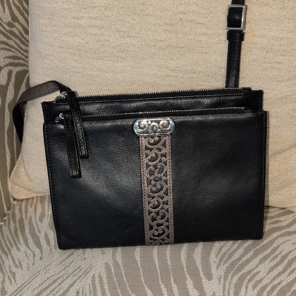 Brighton Handbags - Brighton Black and Silver Crossbody Bag